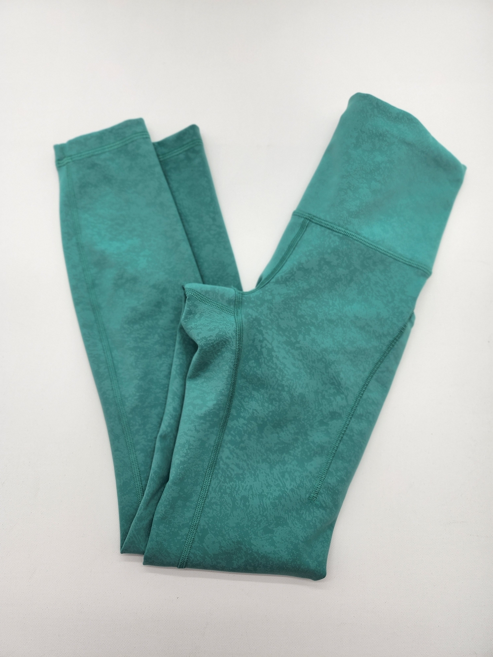 Lululemon Wunder Train High Rise Leggings Green Print Size 2 Pockets 25"